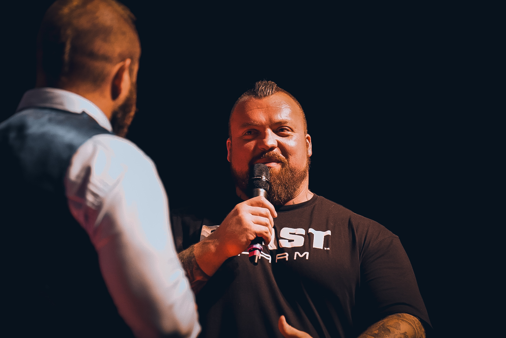 Eddie Hall on the mic at GrappleMax